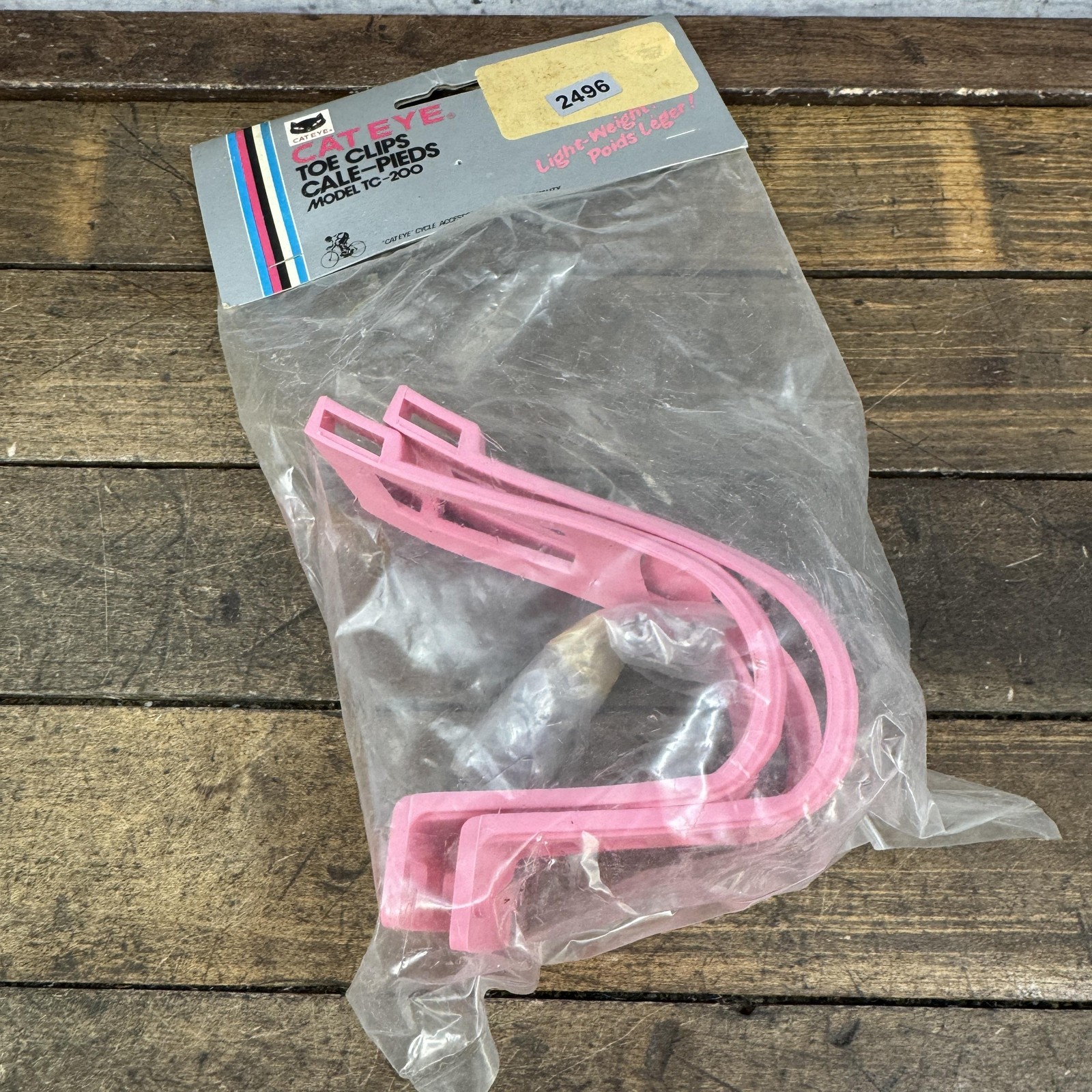 Vintage CatEye Toe Clips NOS TC-200 Pink NOS Composite Pair Japan Bike 80s