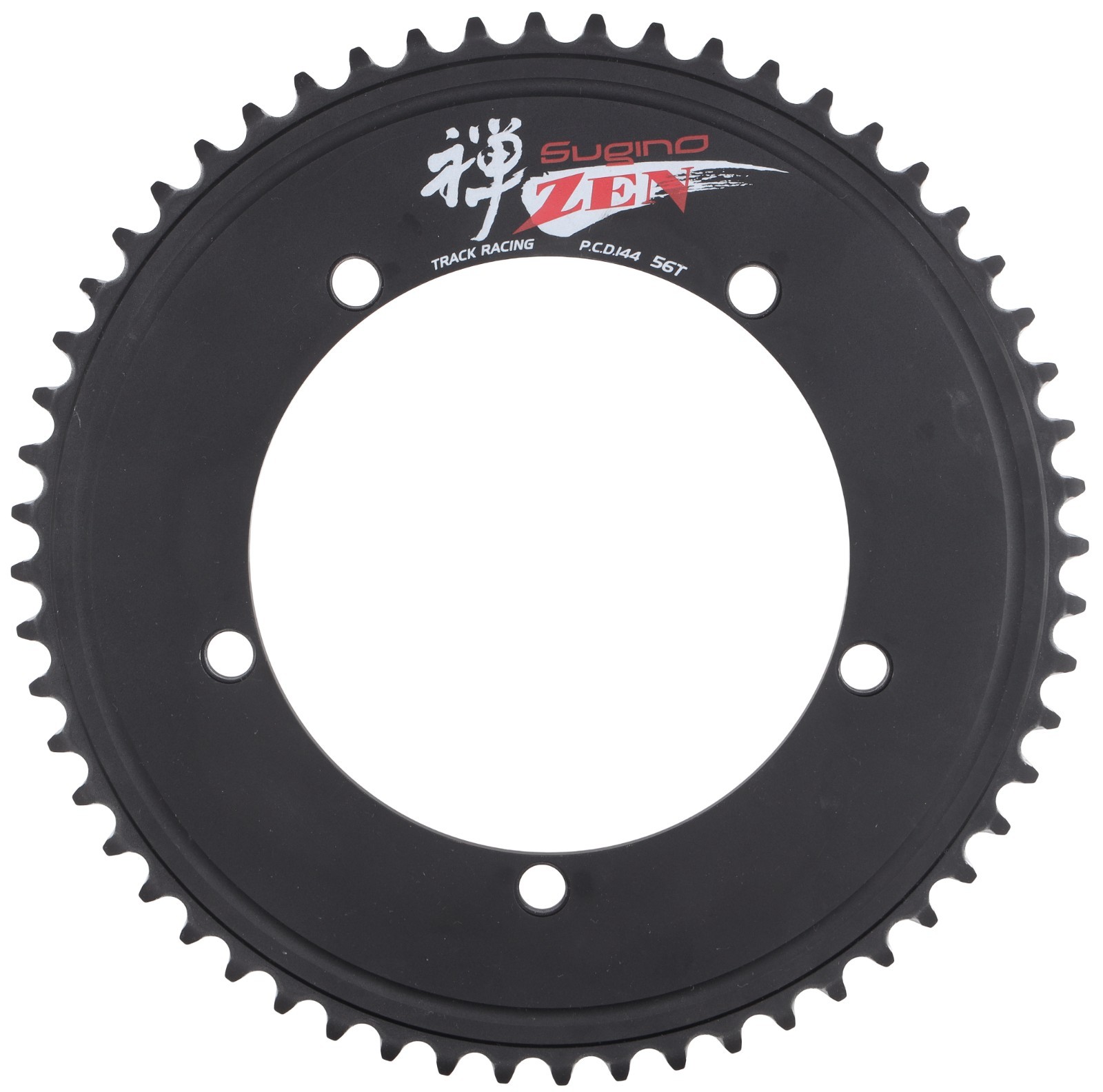 Sugino Zen Track Bike Racing Chainring 144BCD 5-Bolt 47T – 56T BLACK Fixed Gear
