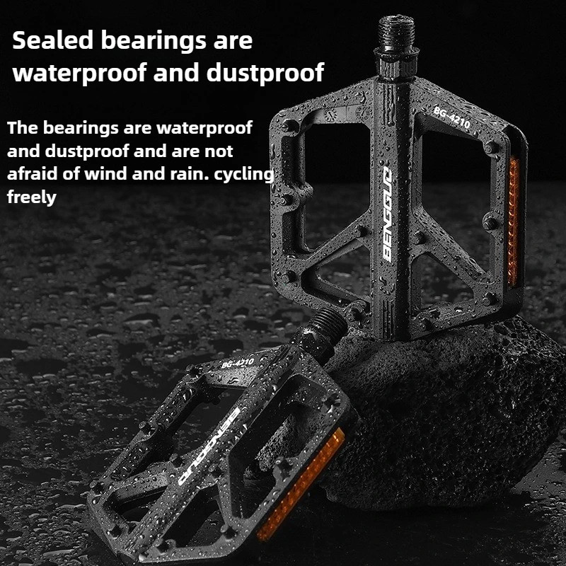 Double DU Bearing Bike Pedals Ultralight MTB Road Reflector Platform