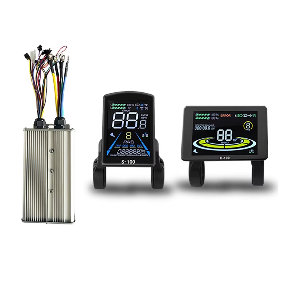 E-Bike 48V-72V 1000W-3000W 60A Dual Mode Sine Wave Controller w/ Display SM Plug