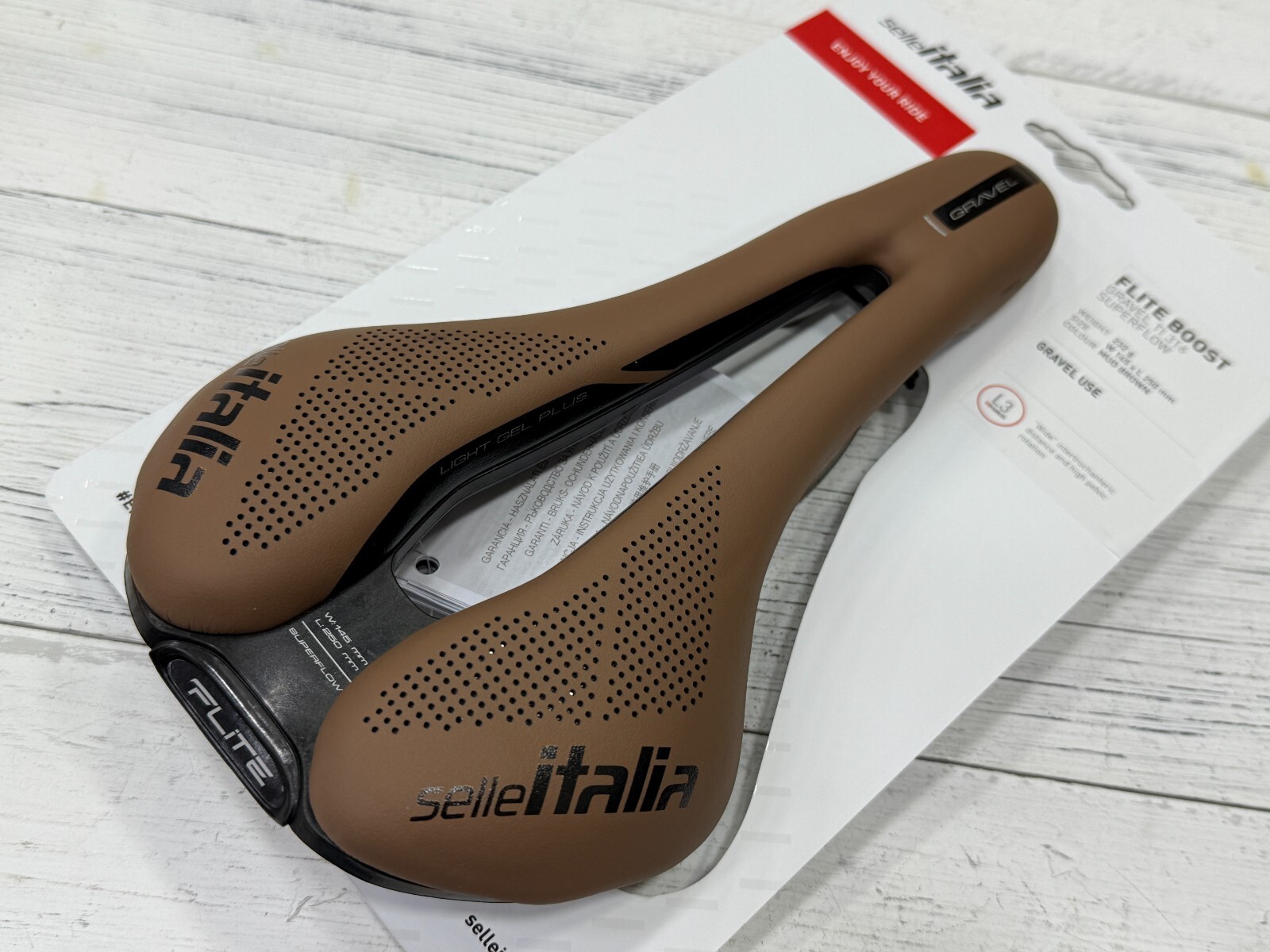 Selle Italia Flite Boost Gravel L3 TI316 Superflow Saddle (Brown )