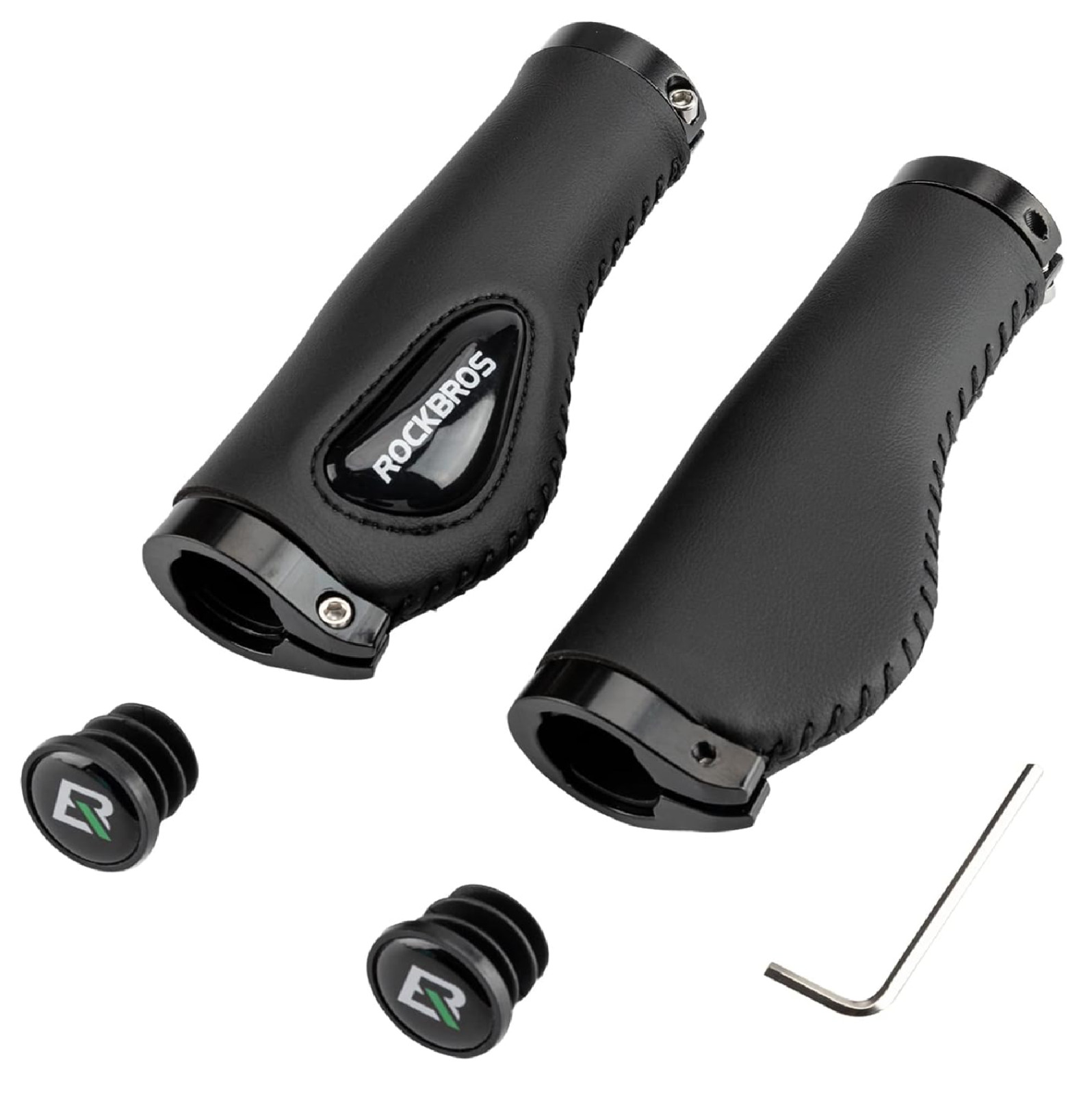 ROCKBROS Bike Handle Grips Ergonomics Design Soft Gel Dual Lock 22.2mm, black