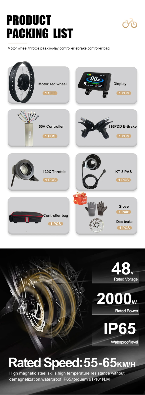 48V 2000W Fat Electric Snow Bike 20 24 26inch *4.0 Brushless Hub Motor Wheel