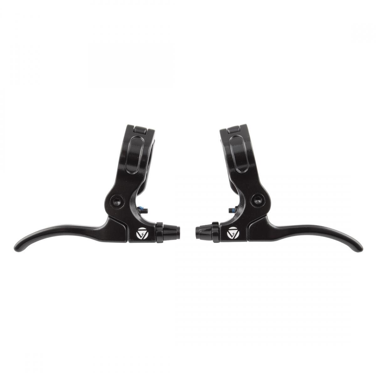 BLACK OPS BIKE BRAKE LEVERS STD&U ALLOY HINGED 2-FINGER FRONT & REAR BLACK (M)