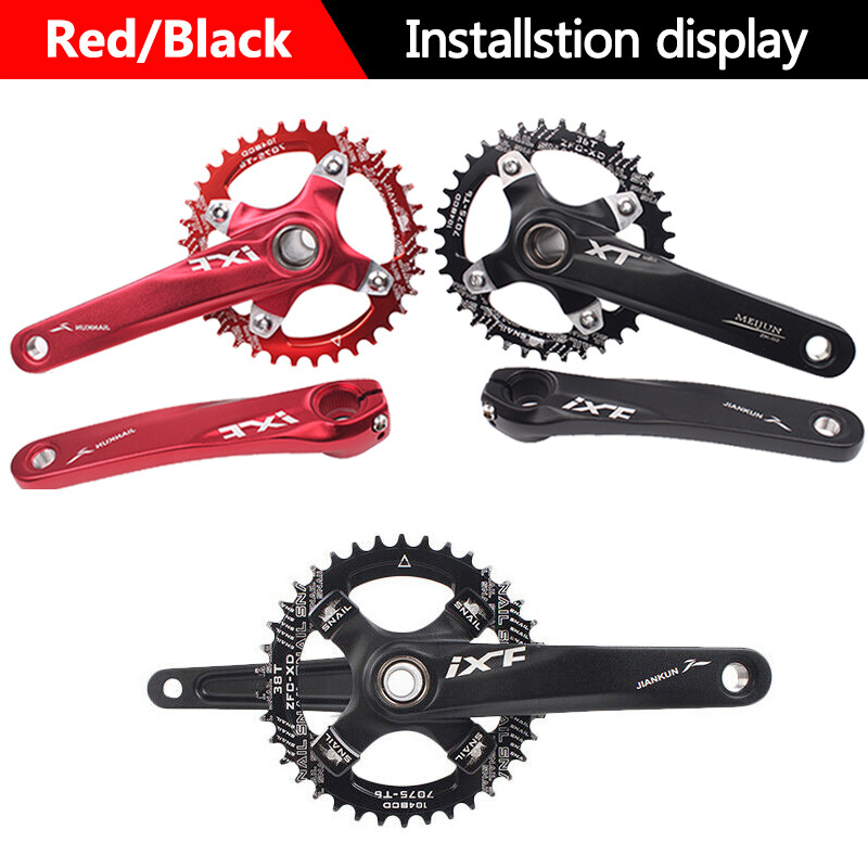 US MTB Bike Crankset BB 104bcd 32-42t Narrow Wide Single Chainring 170mm Crank