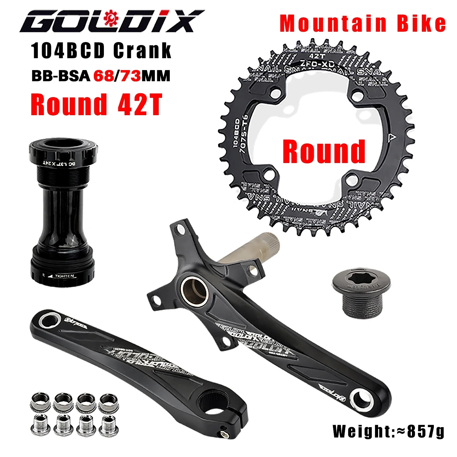104BCD Wide and Narrow Teeth Bicycle Crankset 170/175Mm Crank Round/Oval Chain R
