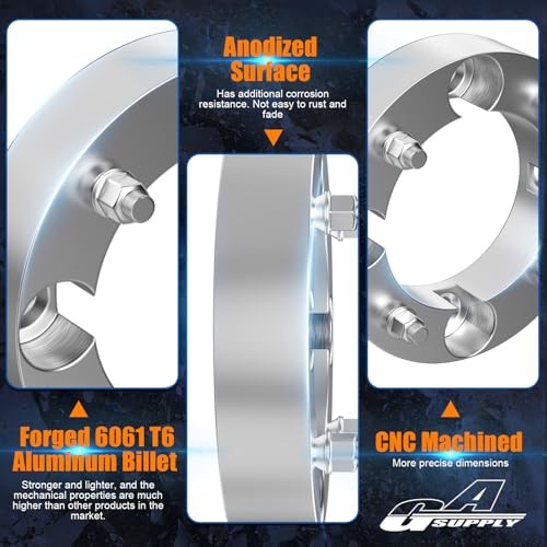 4×156 ATV Wheel Spacers 3/8″-24 Studs 38mm 4 Lug Wheel Spacer 1.5 inch Chrome
