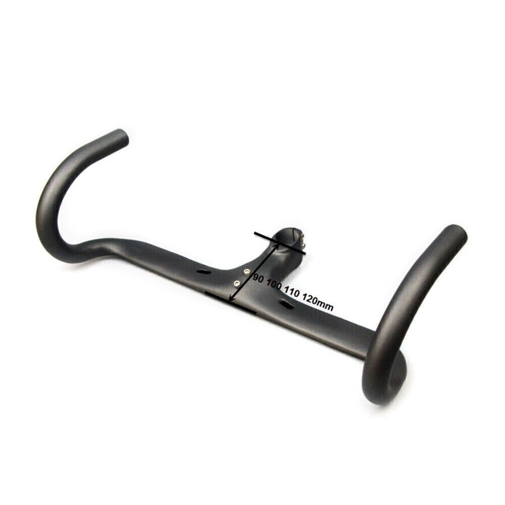 Road Bike Integrated Bar Stem Bicycle Handlebar 400/420/440mm UD Carbon Fiber co