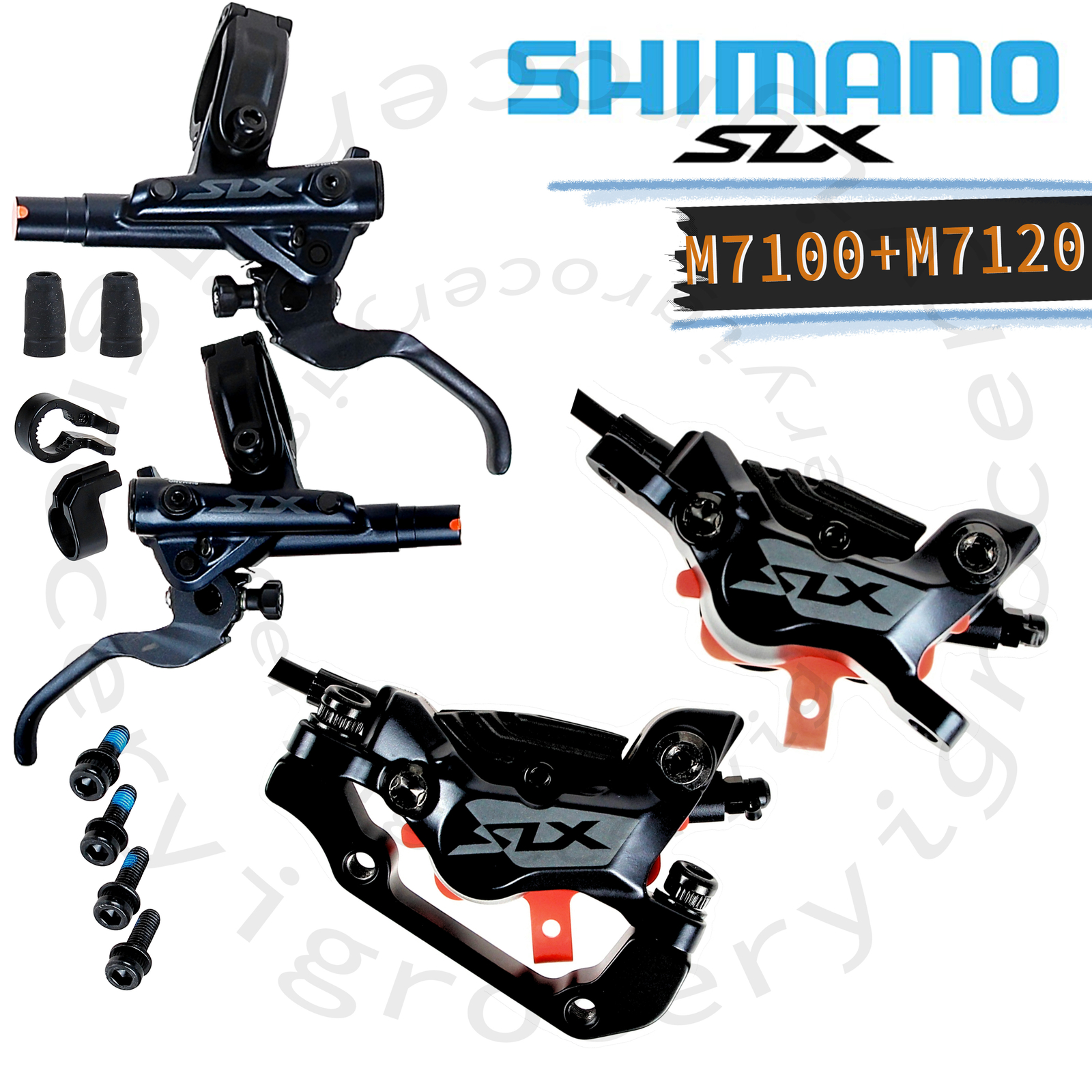 Shimano SLX BL-M7100 + BR-M7120 4-Piston Disc Brake Caliper Set (LF/RR) New