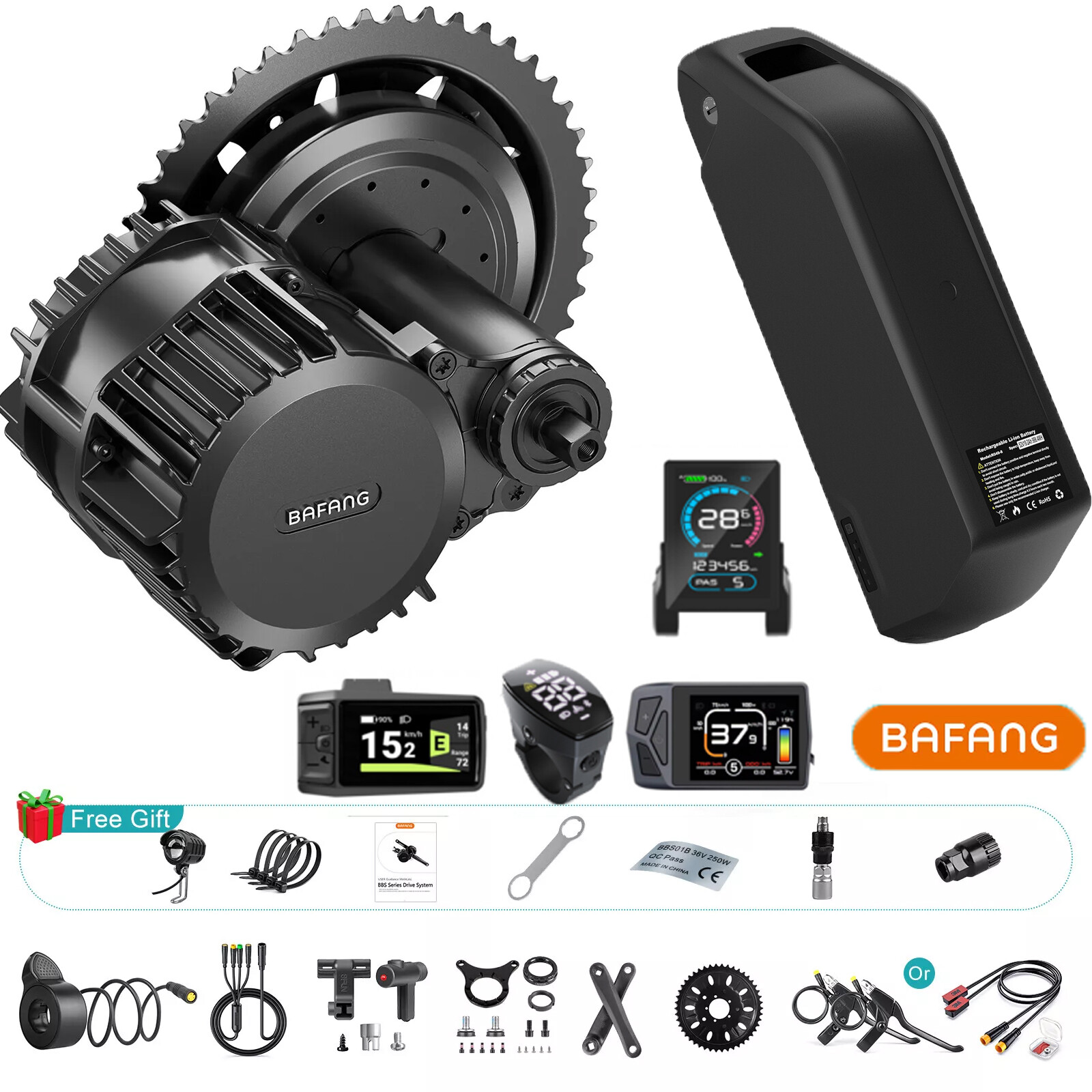 52V1000W BAFANG Mid Drive Motor Kit BBSHD DIY Ebike Conversion Kits 68-73mm US