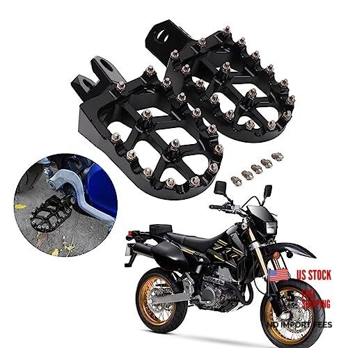 Dirt Bike Foot Pegs CNC Footpegs RM125/250/250Z RMX250 DRZ400/E/S/SM Black