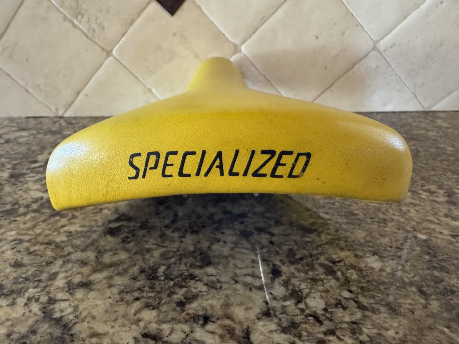 Specialized Vintage Saddle Seat. Italy. Flag Logo. 1980’s. Yellow. Bicycle.
