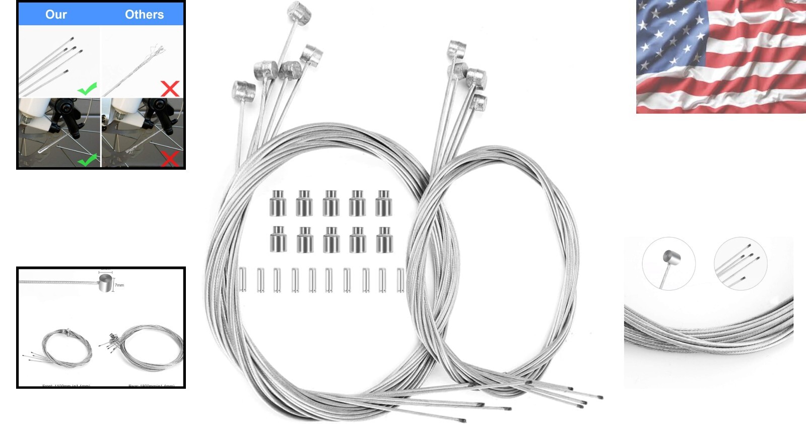 Zinc-Coated 10PCS Brake Cable Set for Mountain and BMX – Lifetime Guarantee!