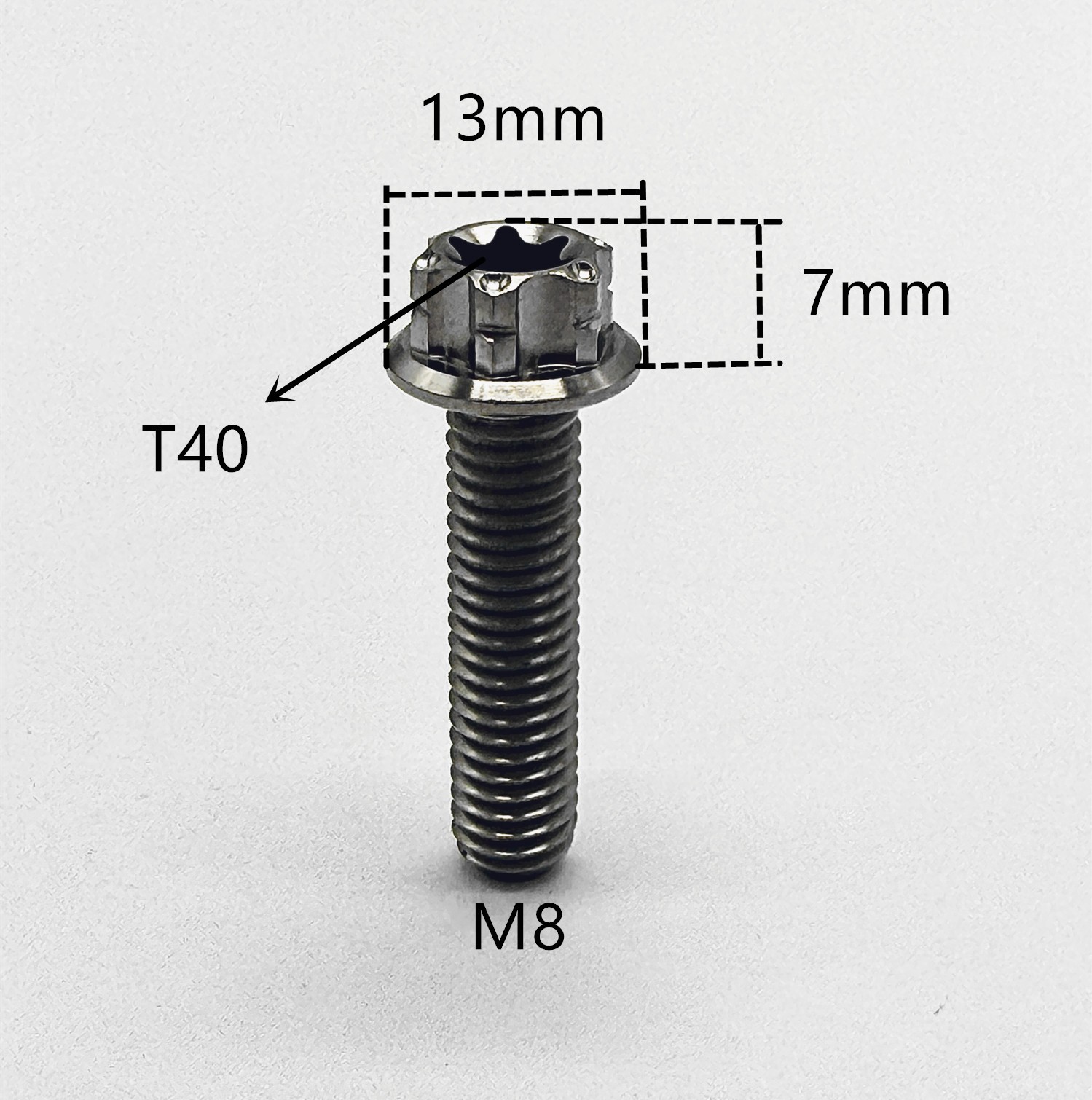 M8X1.25 Titanium Bolt Fancy Torx T40 Flange Head Screw 20 25 30 35 40 45 50 55mm