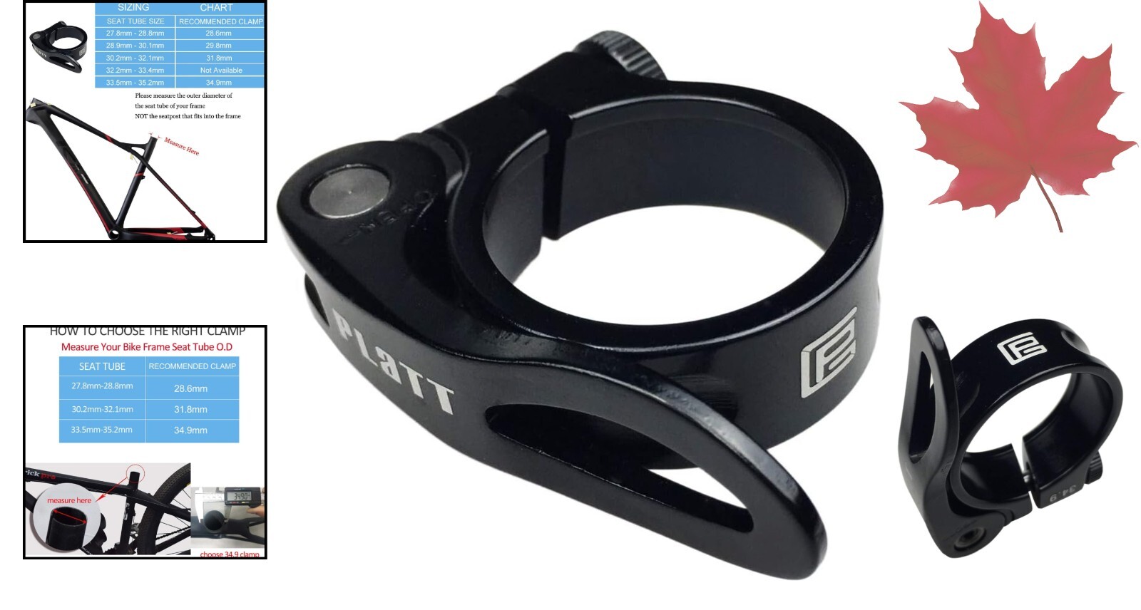 Strong and Universal Aluminum Alloy Bike Seat Clamp – Fits 25.4/27.2/30.8/31.6mm
