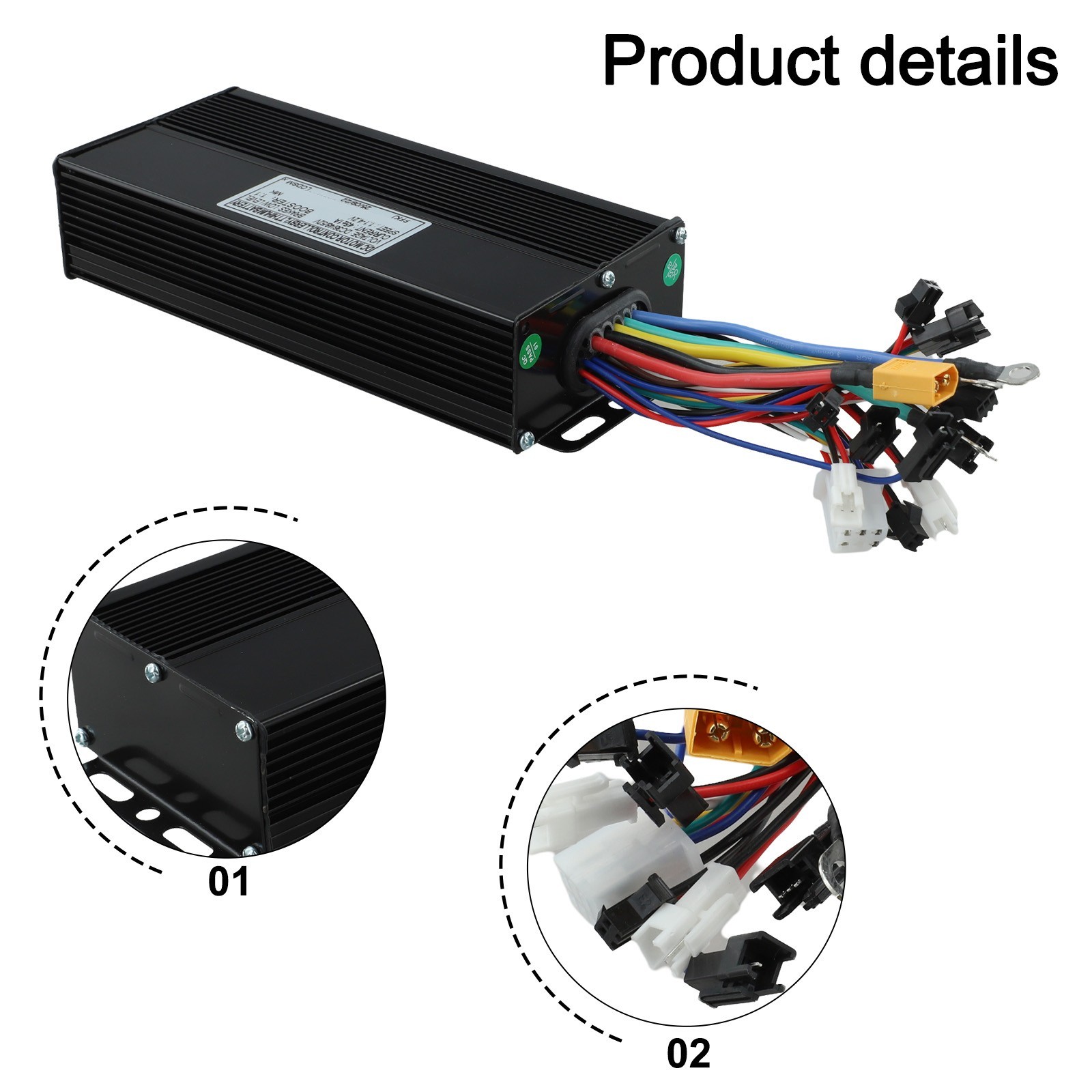 Brushless Ebike Controller 36V 52V 45A 1500W 2000W with Heat Dissipation