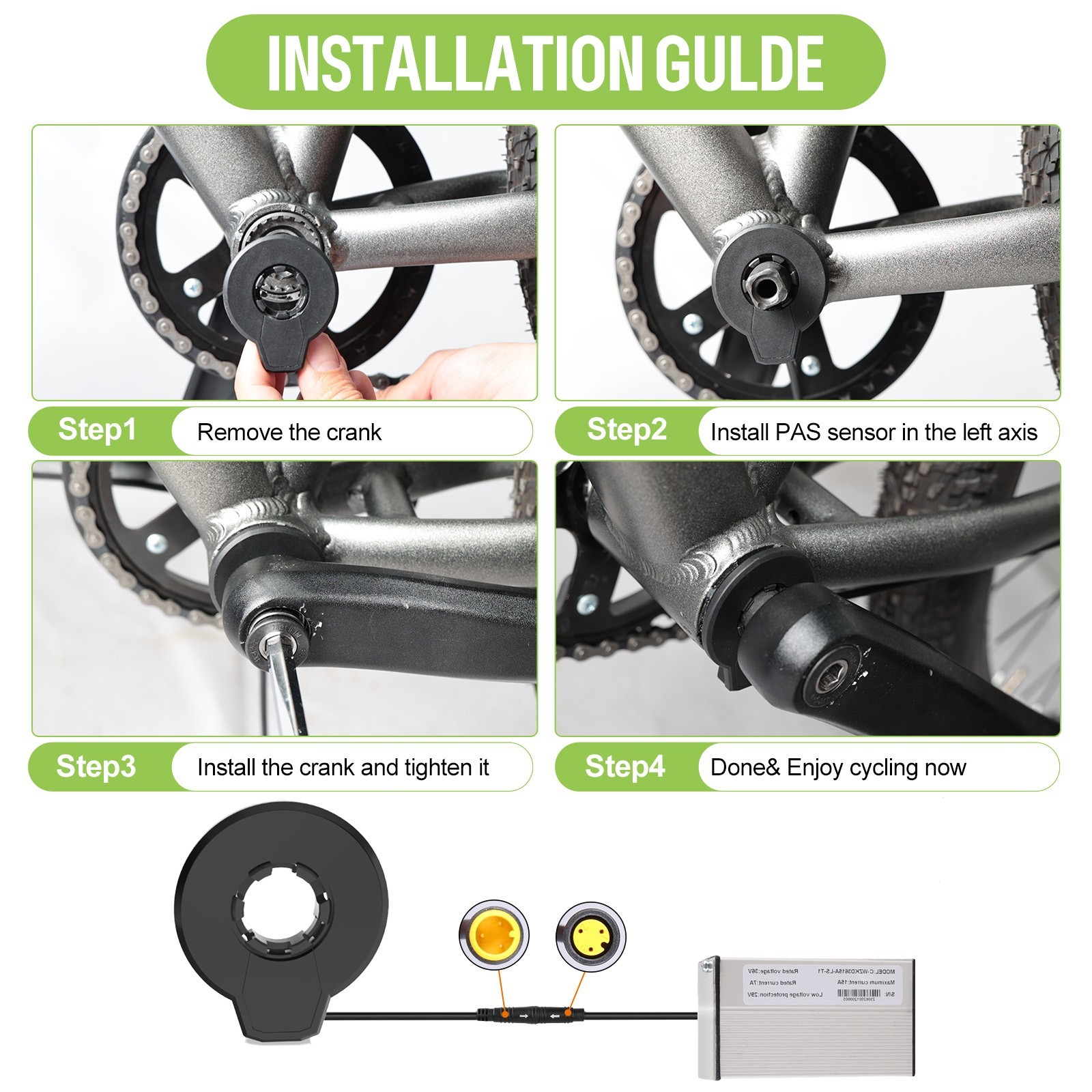 BAFANG 48V 500W Front Wheel Hub Motor – Ebike Conversion Kit for 20″/26″/700C