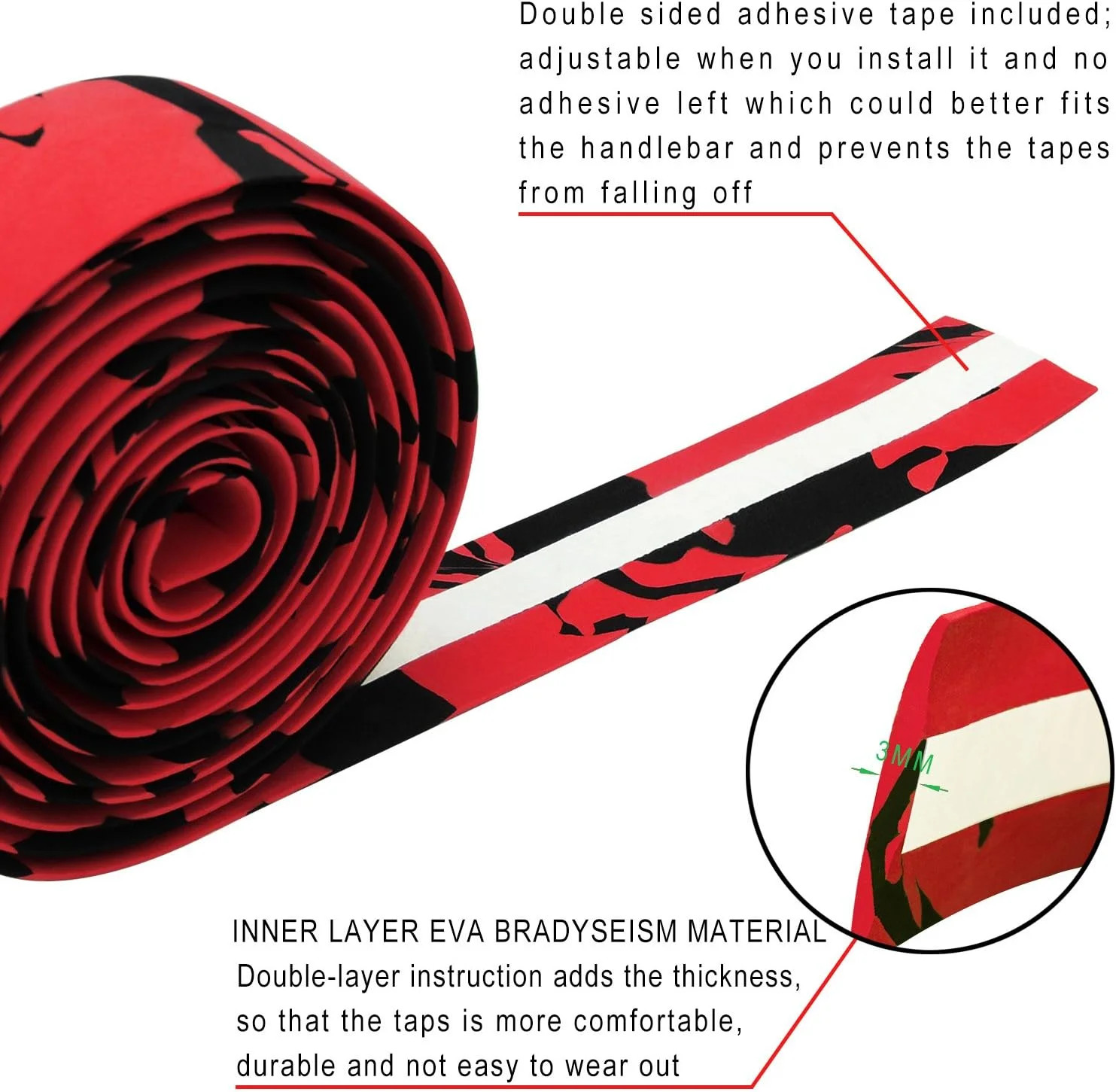 Comfort Gel Road Bike EVA Handlebar Tape Bike Bar Tape Camouflage Series Tape wi