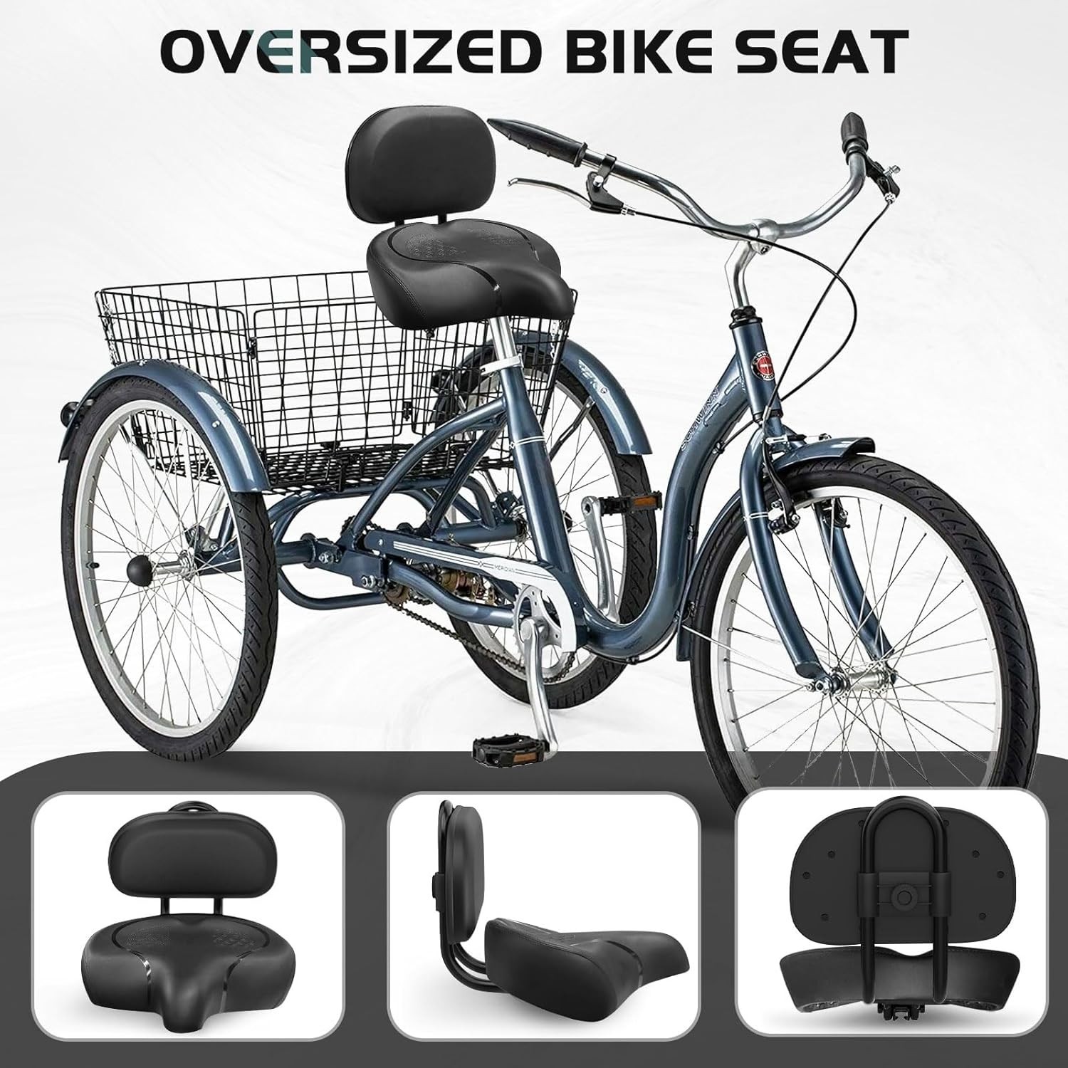 Comfort Bike Seat Wide Oversized Saddle for Men Women Exercise & Mountain Bikes