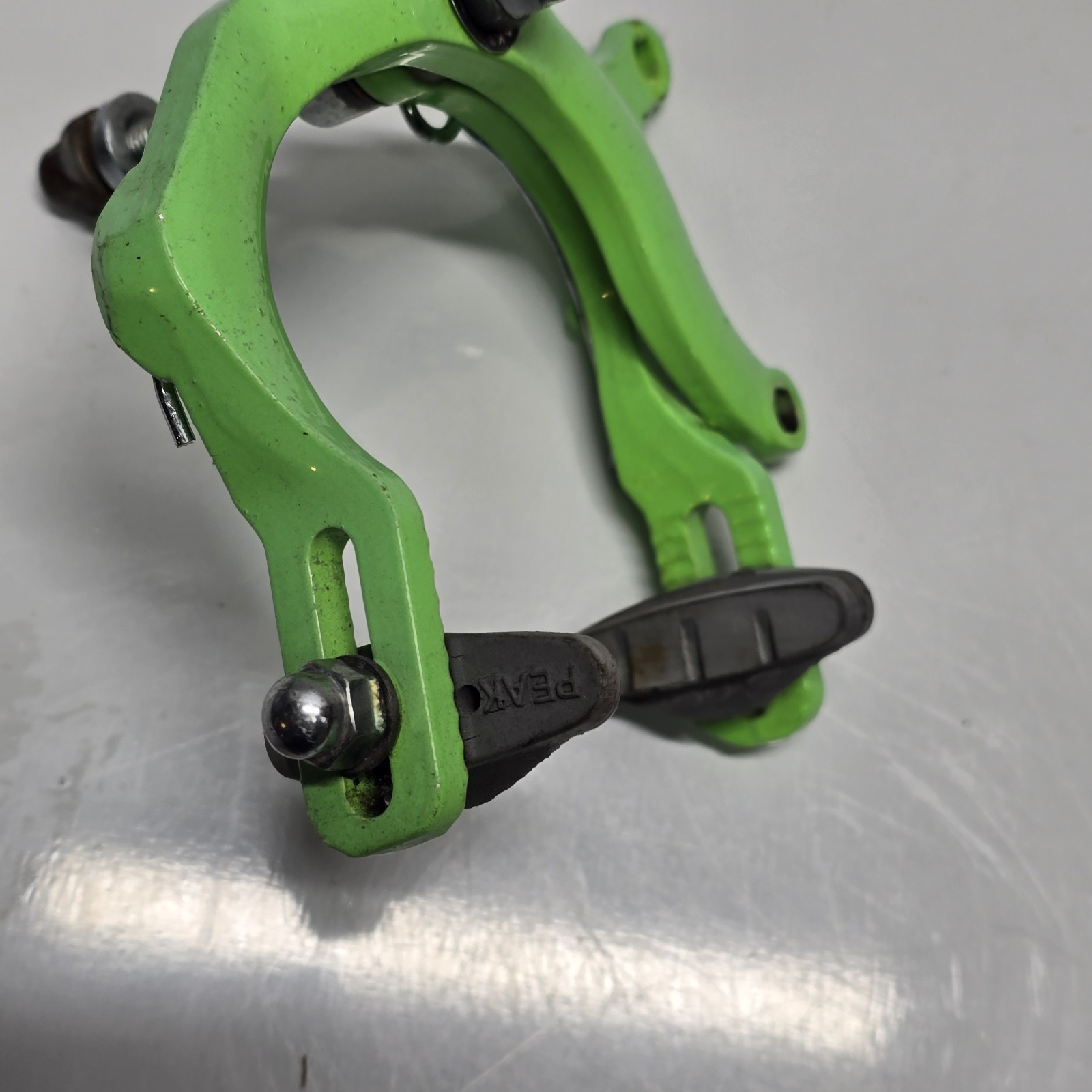 Peak Bike Brake Caliper Side Pull Alloy Neon Green Single Pivot BMX E114 2