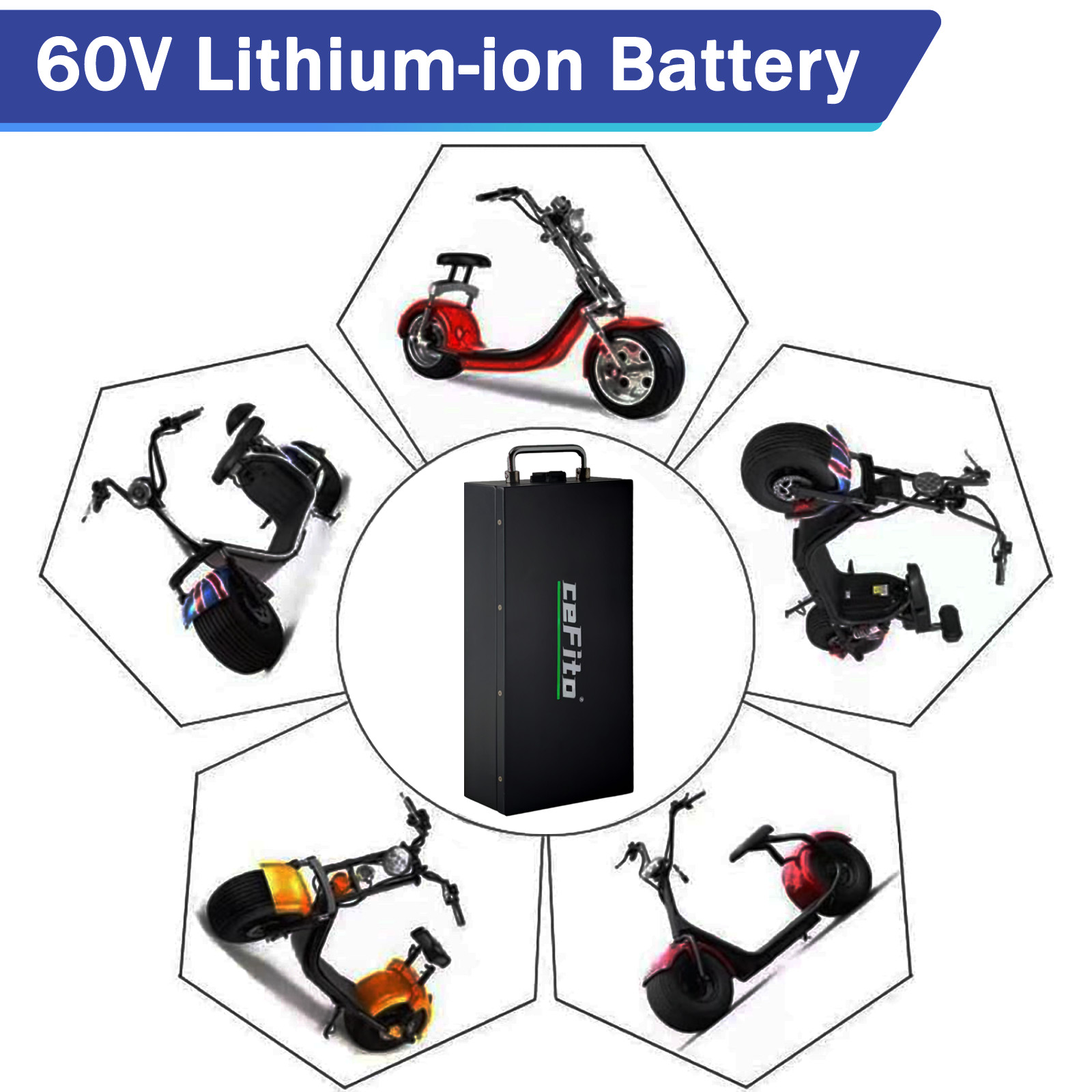 60V 20Ah Battery for 250W 350W 500W 700W 900W 1000W Fat Tire Sco oter