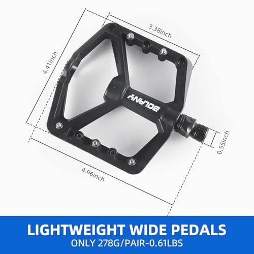 Mountain Bike/MTB Pedals Bicycle Flat Pedals Aluminum 9/16″ Sealed Bearing