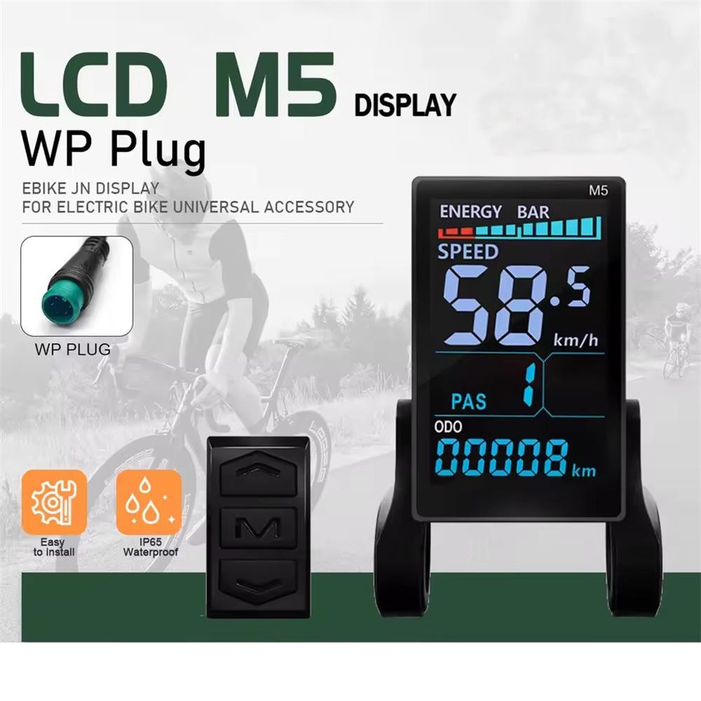 M5 LCD Display Panel Screen 24V 36V 48V 52V 60V 72V.Electric Bike Speed Meter