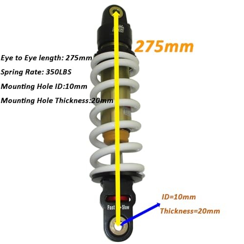275mm DNM MK-AR Rear Shock 350LBS Spring For Chinese Stomp WPB Bucci Orion
