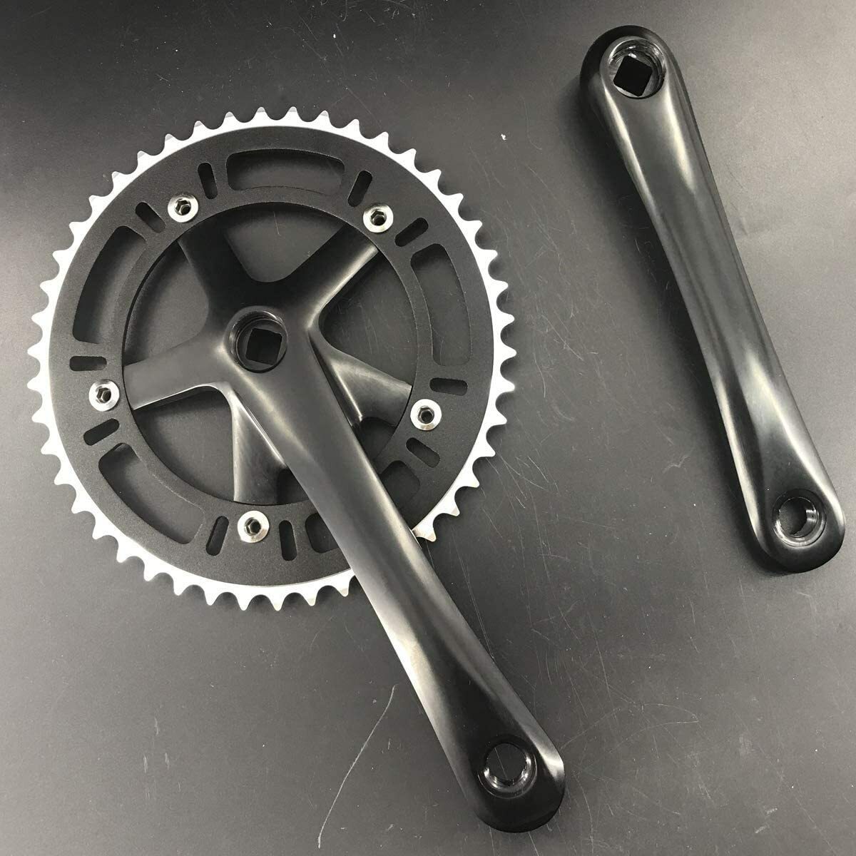 CDH Single Speed Crankset 46T 170mm Crankarms 130 BCD (Black) Mountain Road Bike