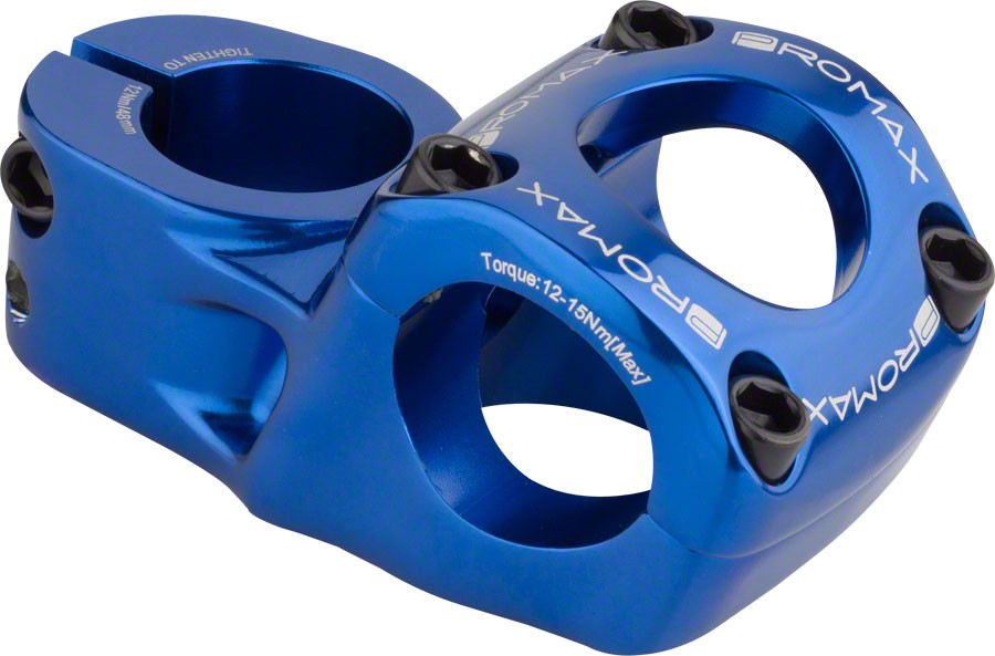 Promax Impact 48mm Top Load Stem Clamp 31.8mm Reach 48mm Bars Blue Aluminum