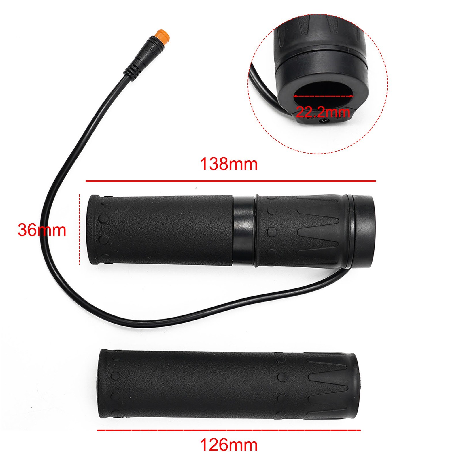 Electric Bike MTB Waterproof Twisting Throttle for 12V 24V 36V 48V 72V