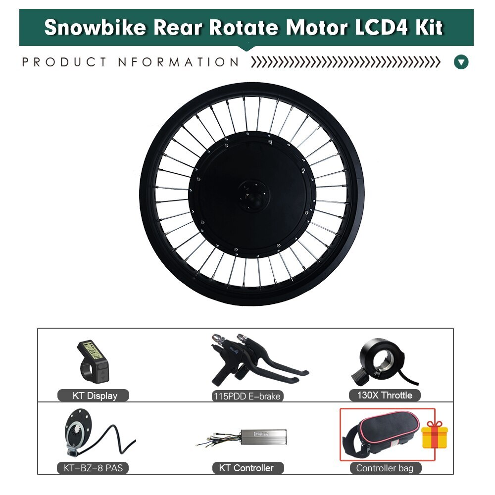 48V 1000W 1500W 72V 3000W Fat E-bike Snow Brushless Non-Gear Rear Rotate Motor