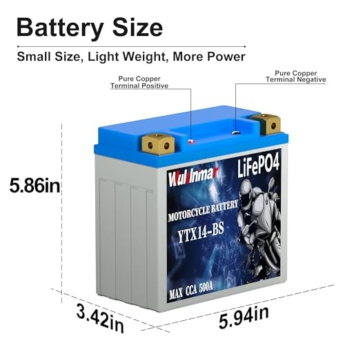 YTX14 BS ATV Lithium Powersport Battery 12.8V 9Ah Motorcycle Battery with
