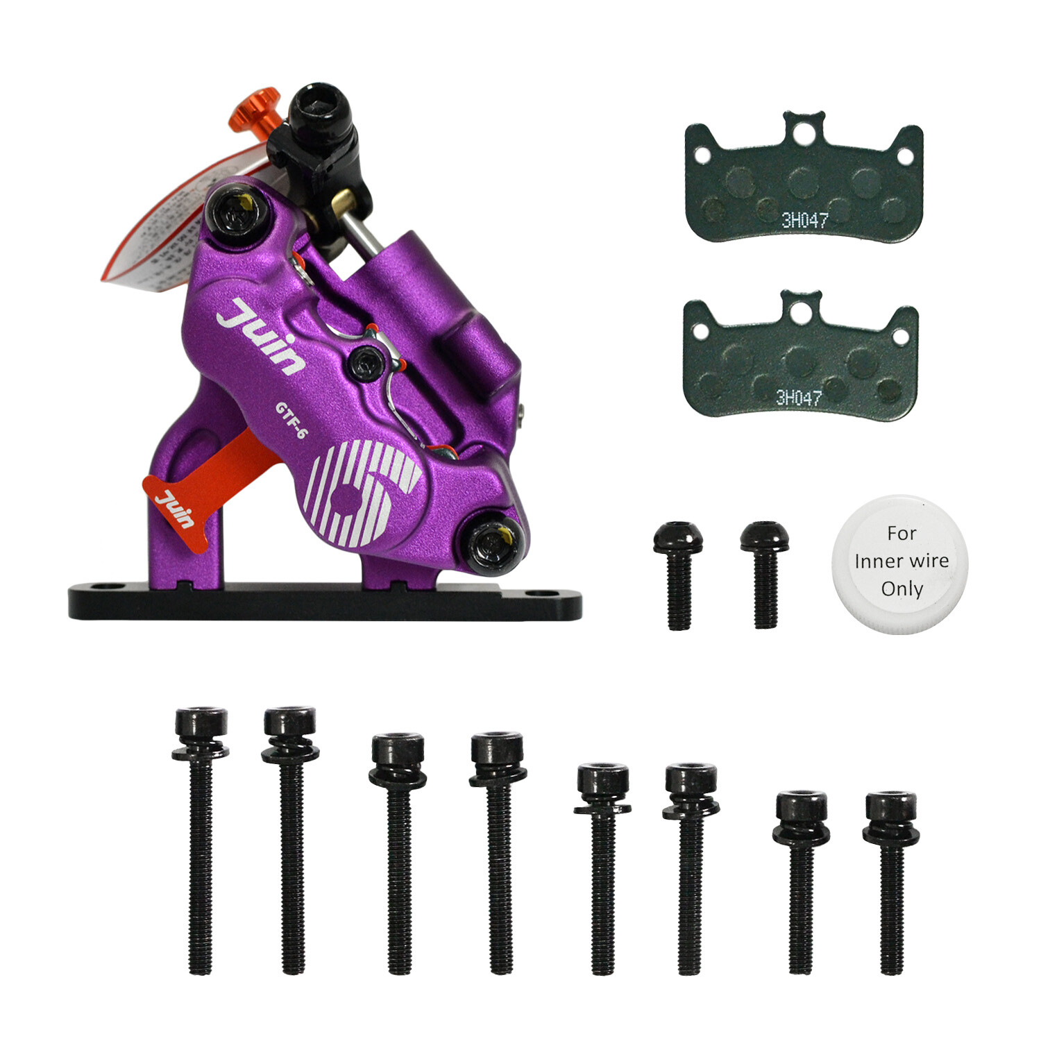 JUIN TECH GTF-6 6 Pistons FlatMount eBike CX Hydraulic Disc Brake Caliper,PL