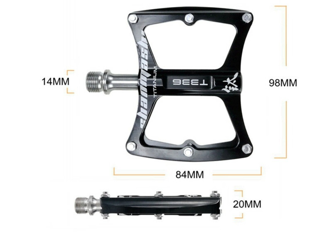 SMS Ultralight 9/16″ Titanium Flat Bicycle Pedals MTB Road Bike Pedals 3 Bearing