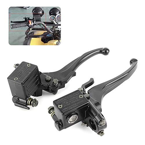 Brake Lever, Pair of 22mm / 0.9in Hydraulic Clutch Front Rear Brake Pump with