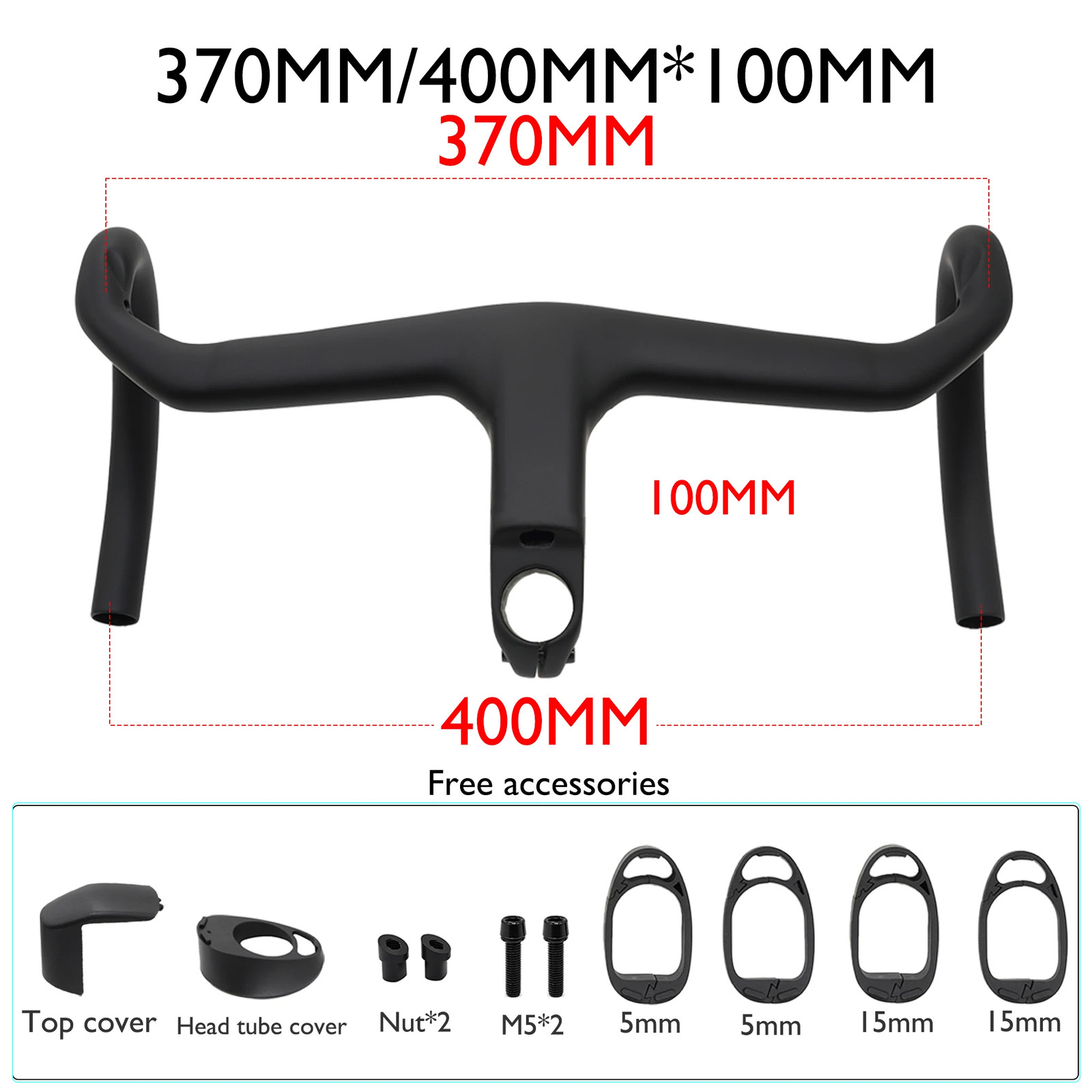 Full Carbon Integrated Road Bike Handlebar 28.6mm 350-410mm Aero Drop Handlebar