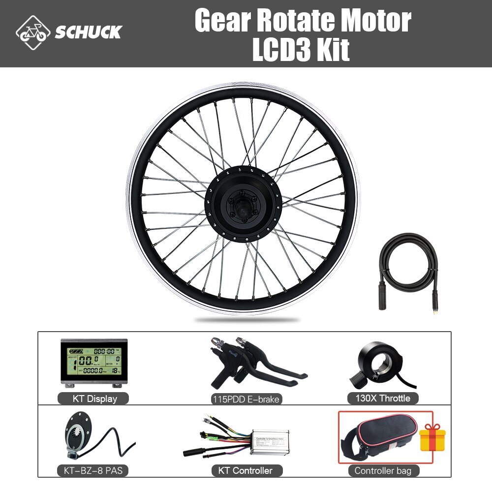 Electric Bicycle Gear Rear Rotate Motor Conversion Kit 36V/48V 250W 350W 500W