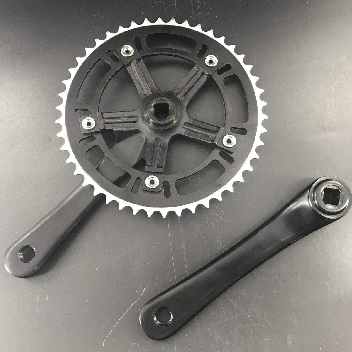 CDH Single Speed Crankset 46T 170mm Crankarms 130 BCD (Black) Mountain Road Bike