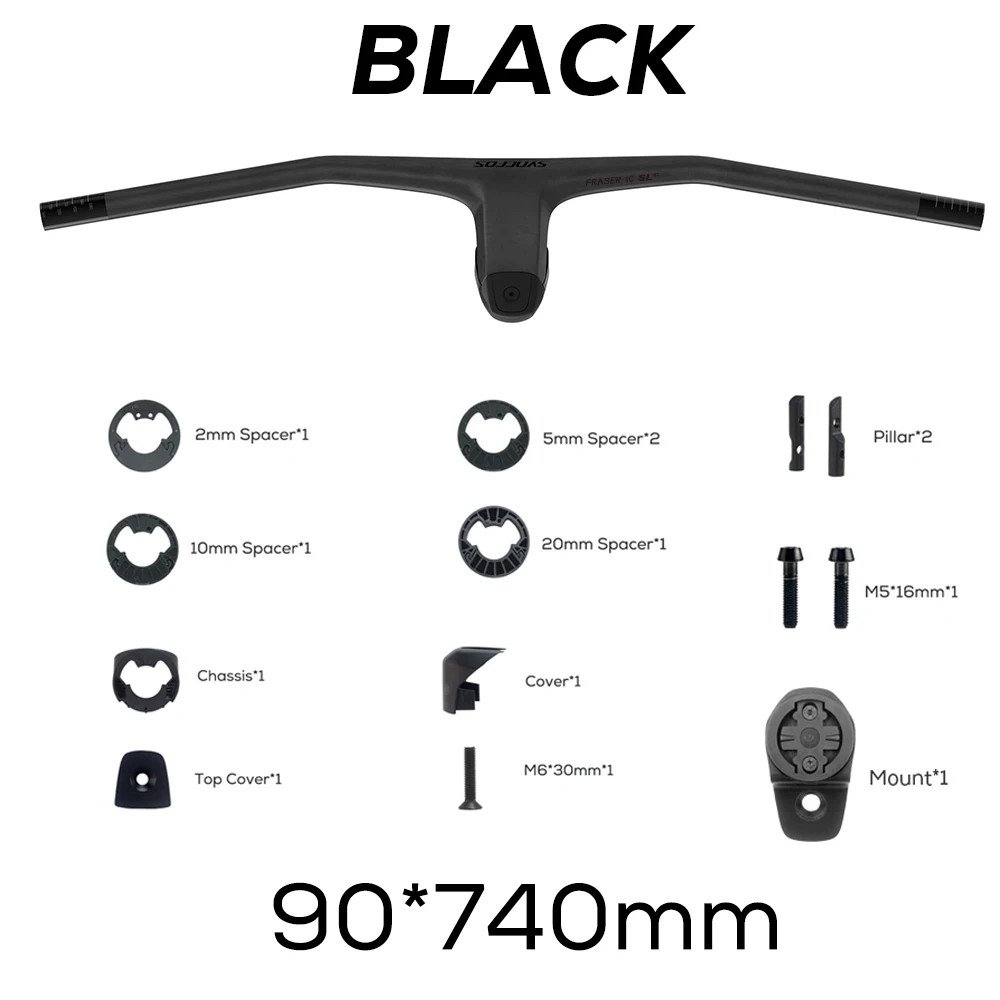 740MM -20° Degree Carbon Integrated Cockpit MTB Handlebar with Titanium Screws