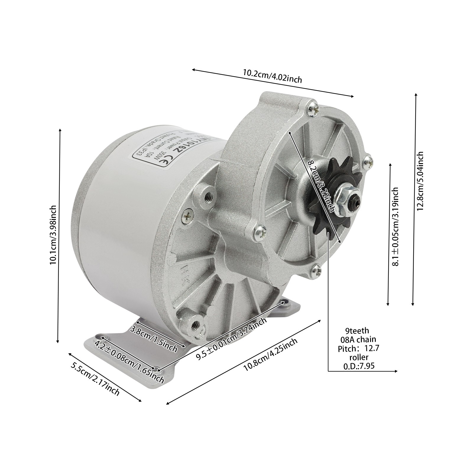 350W Gear Reduction Electric Motor,Electric Bike Motor Kit w/Controller+Throttle