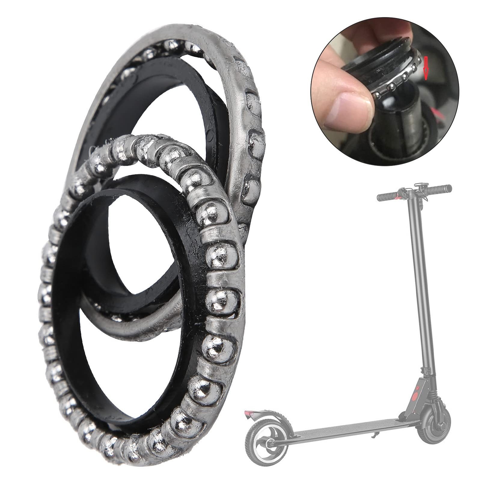 Steering Ball Bearing, Steel 37mm/1.5in Electric Scooter Steering Ball Bearin…
