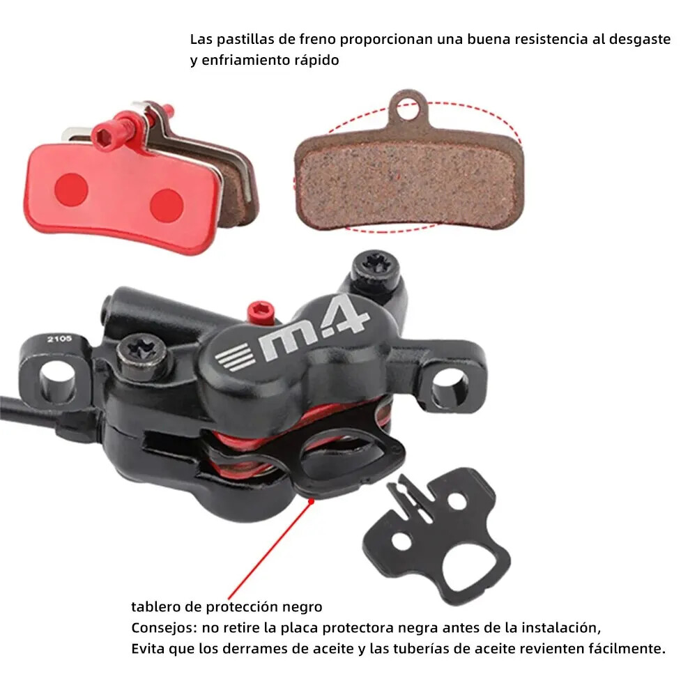 4-Piston MTB Bicycle Hydraulic Disc Brake with Silicone Protective 800mm/1400mm