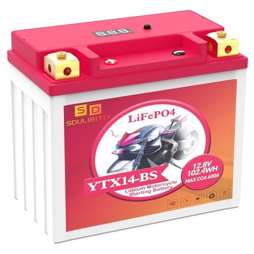 YTX14-BS Lithium Motorcycle Battery, ATV Battery 12V 8AH 600CCA YTX14-8AH