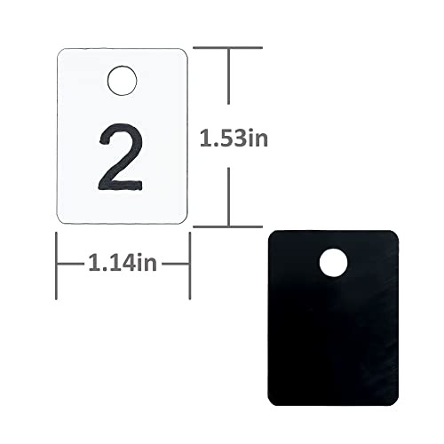 Plastic Numbered Tags Rectangle Key Number Tags Number Disc with 1-100 White