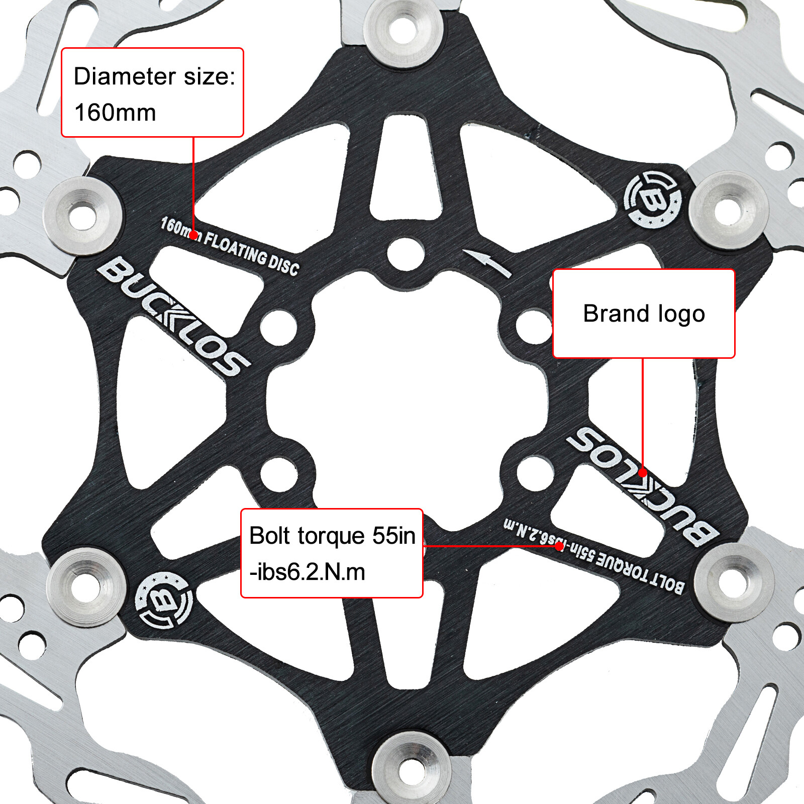 MTB Bike Floating Disc Rotor 160mm 180mm 203mm Brake Rotor + 6 Bolts fit Shimano