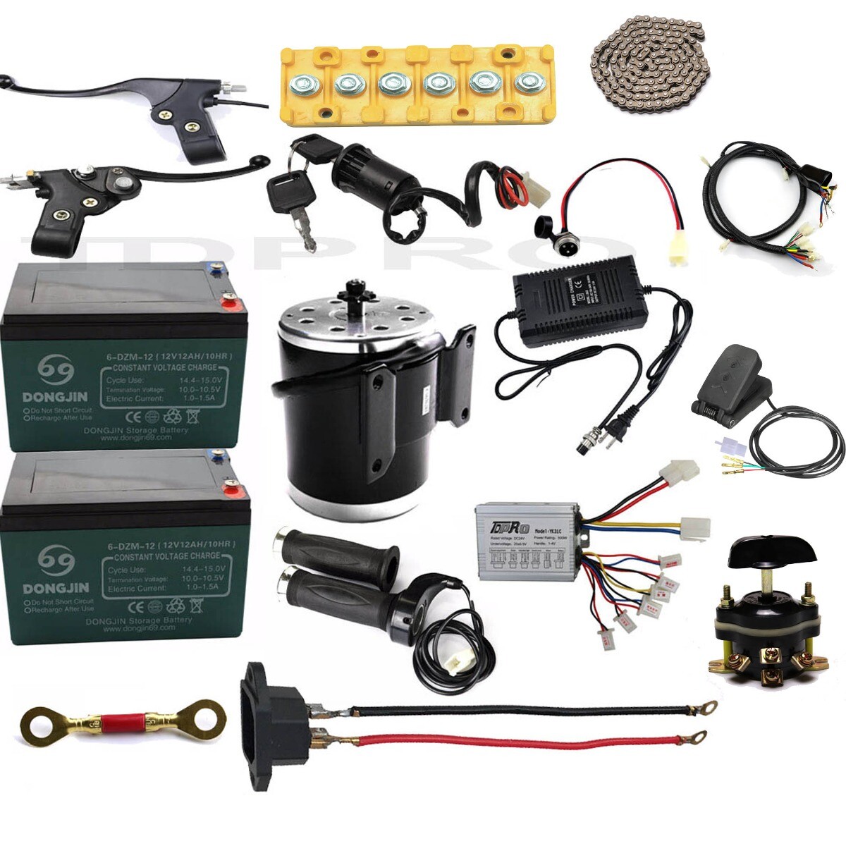 500W 24V Brush Electric Motor Controller Battery Kit 36 Volt 800 Watt E Bike ATV