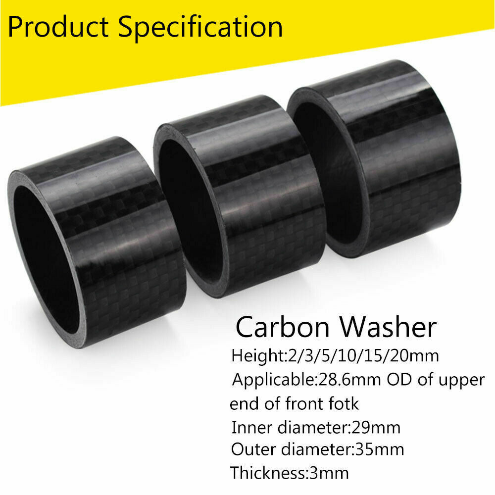 11Pcs/Set Carbon Fiber Headset Spacers Fork Stem Washer 1-1/8″ Threadless Parts