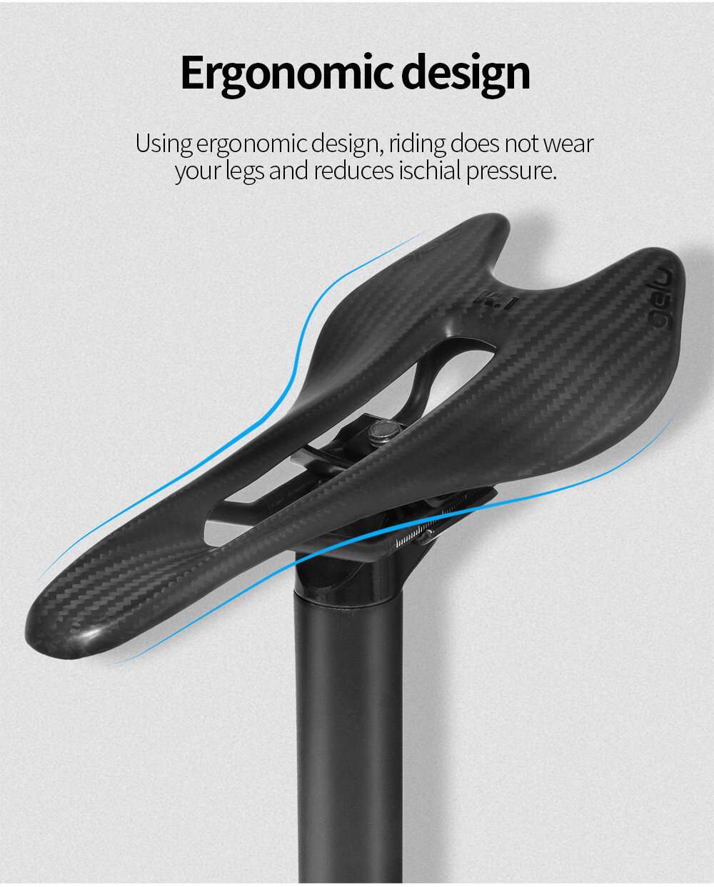 gelu Full Carbon Road Bike Saddle Bicycle Racing Seats ULTRALIGHT 54g/1.9oz