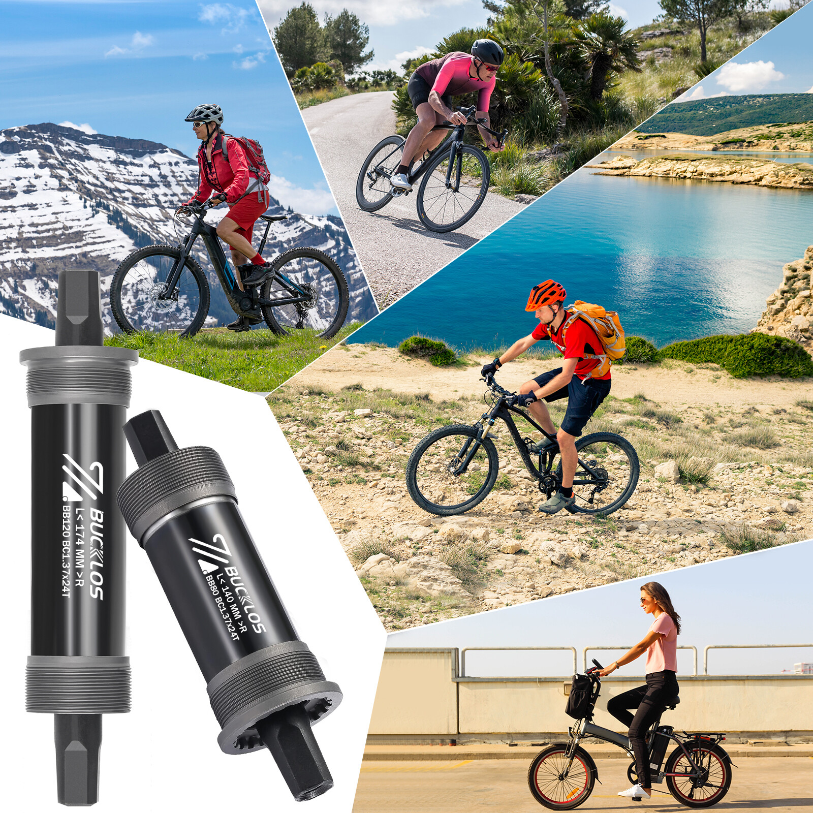 Mountain Bike Crank Square Taper Bottom Bracket BB68 Sealed Bearings E-bikes US